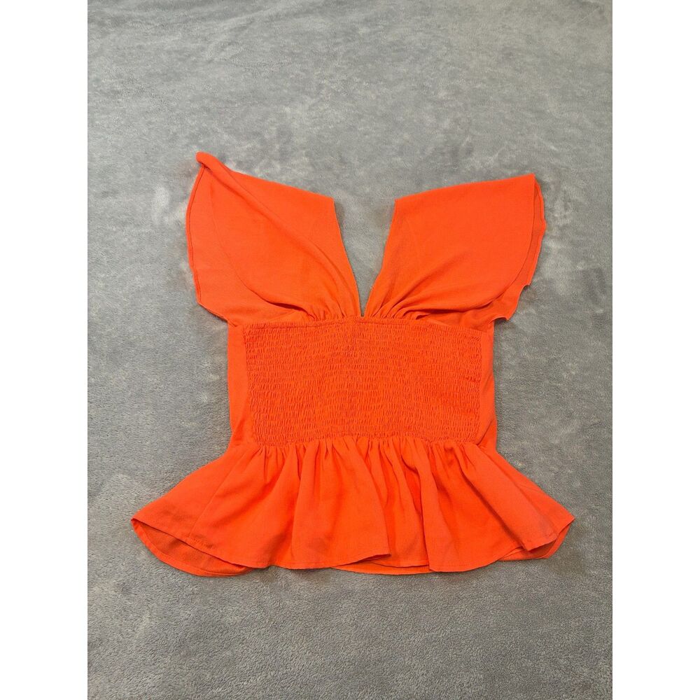 Entro Babydoll Orange Blouse - Picture 4 of 6